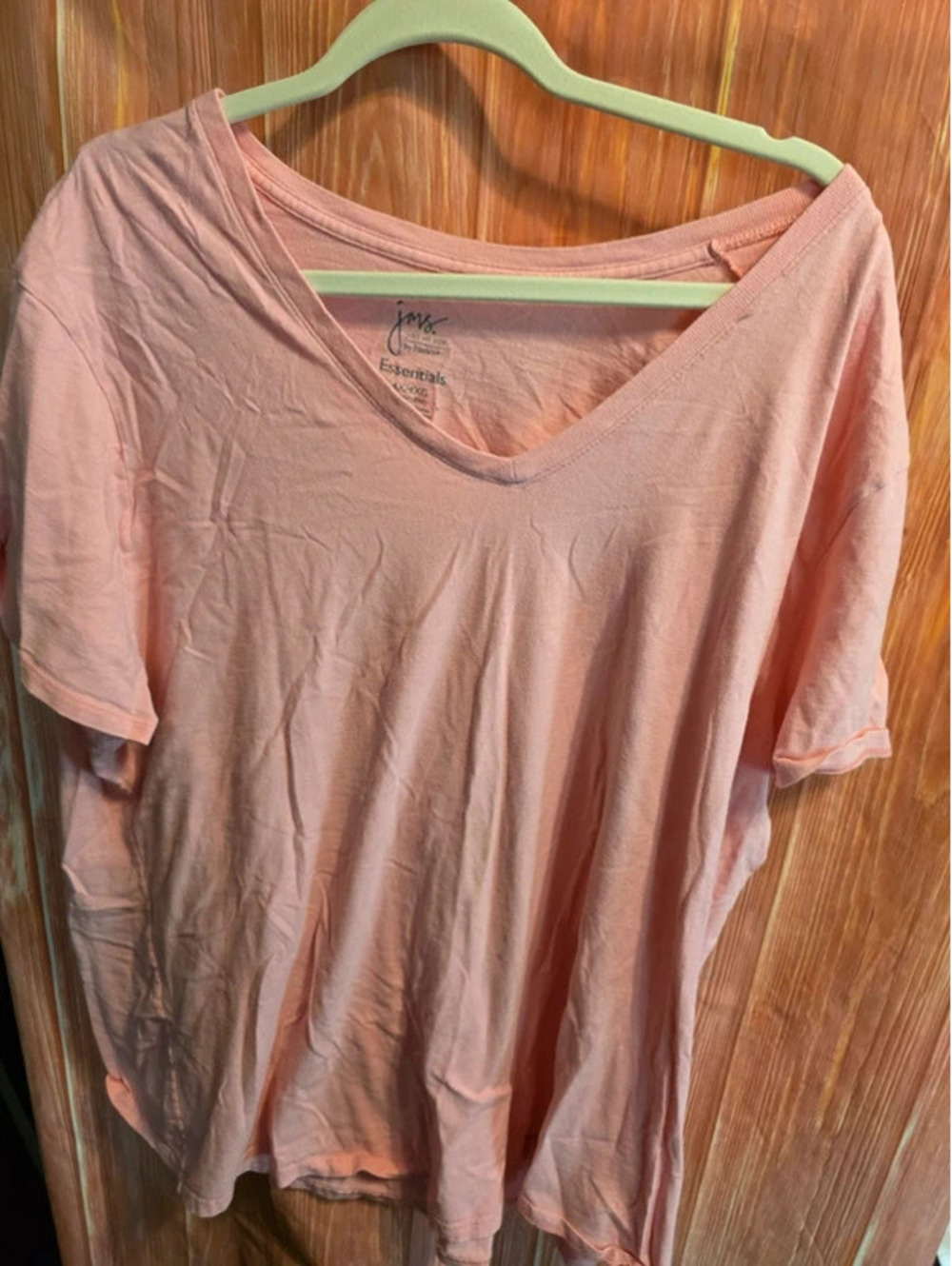 Just My Size by Hanes Womens Plus 4X Pink V-Neck Short Sleeve T-Shirt Essentials